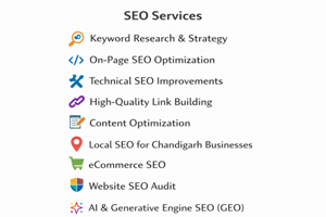 SEO Services Overview with Key Optimization Areas